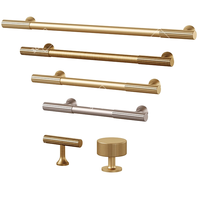 KANA Meraki Brass Handles Set 3D model image 1