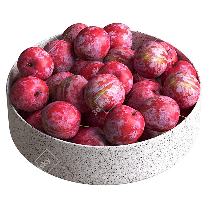 Plum Bowl 3D Model 01 3D model image 2