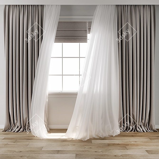 Whimsical Wind Curtain Effect 3D model image 1