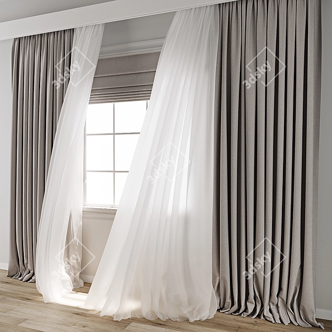 Whimsical Wind Curtain Effect 3D model image 3