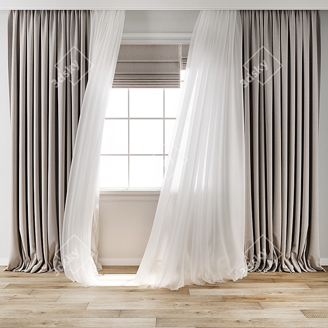 Whimsical Wind Curtain Effect 3D model image 5