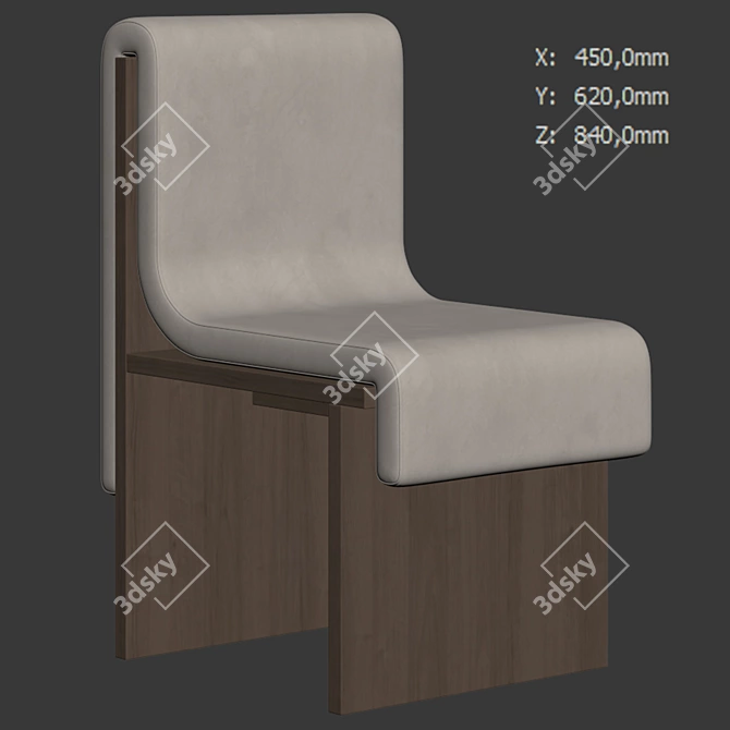 Sculpted Elegance: Melt Accent Chair 3D model image 4