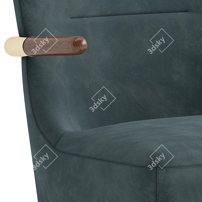 Velvet Fabric Jackson Armchair 3D model image 7