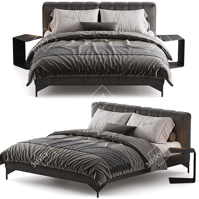 Modern Bed Design Rendered 3Ds 3D model image 4
