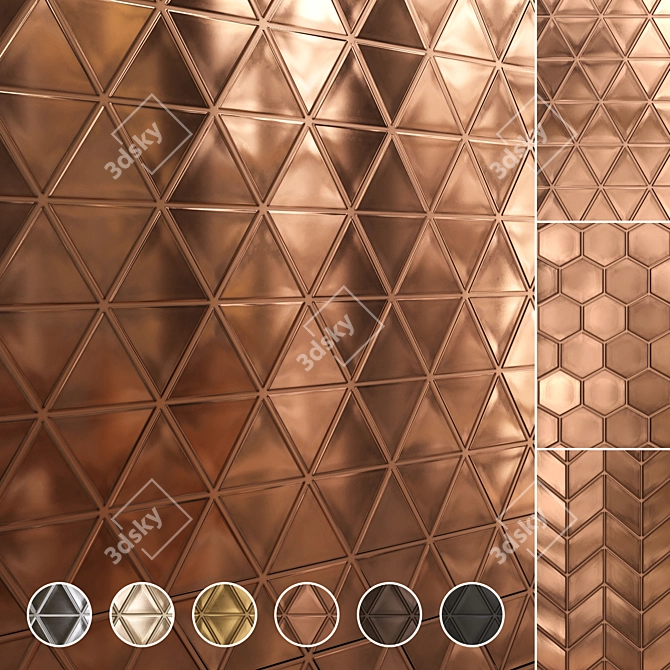 Metal Relief Texture Collection 3D model image 1