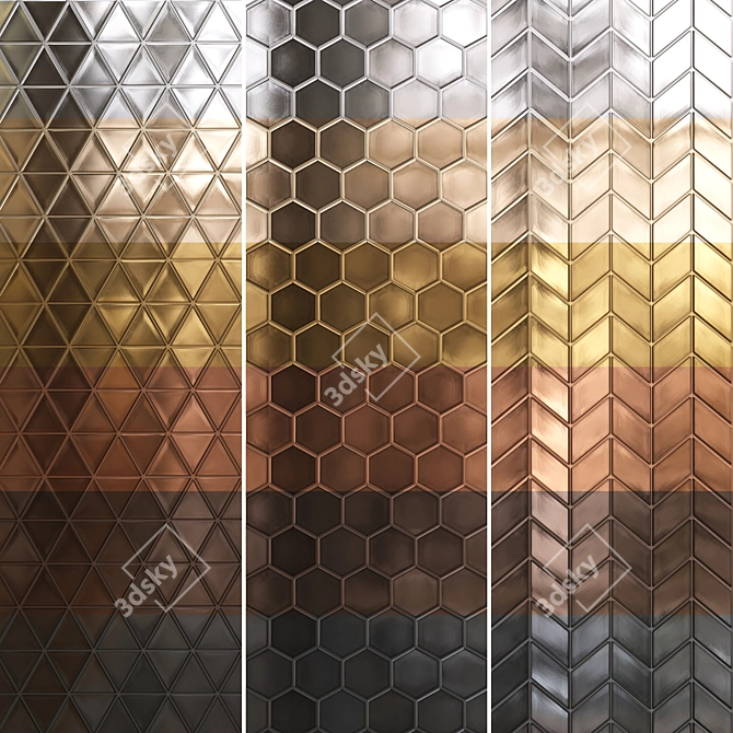 Metal Relief Texture Collection 3D model image 3