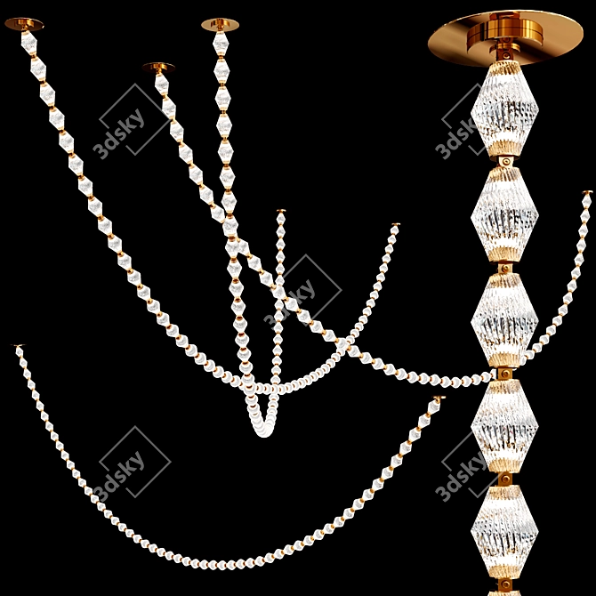 Elegant Collier Chandelier Collection 3D model image 4