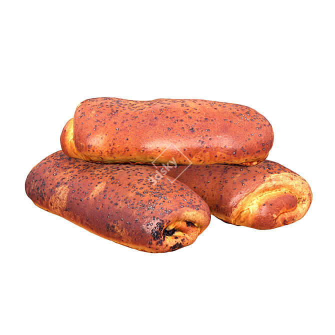 Poppyseed Roll 3D model image 3