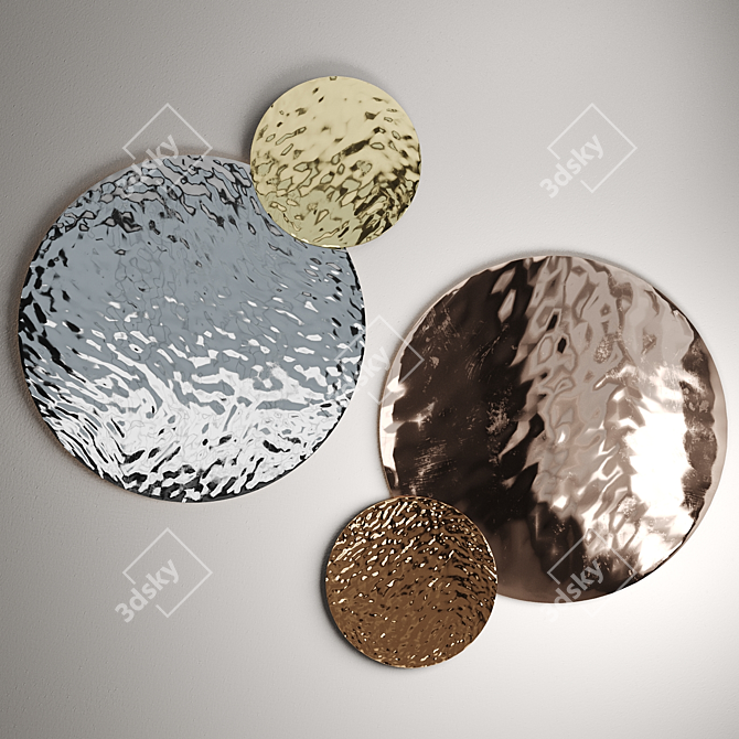 Geometric Metal Relief Art Panel 3D model image 6