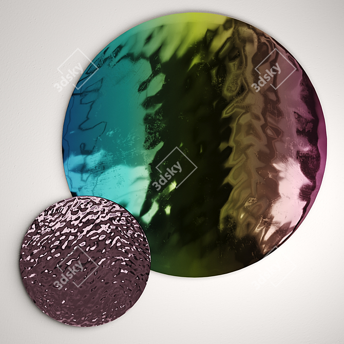 Geometric Metal Relief Art Panel 3D model image 15