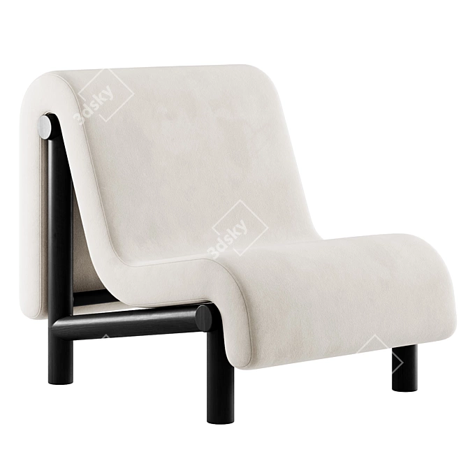 Modern Elegance: Melt Lounge Chair 3D model image 3
