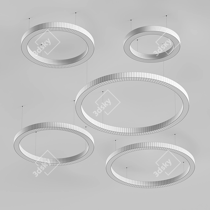 Modular LED Ring Pendant Light 3D model image 3