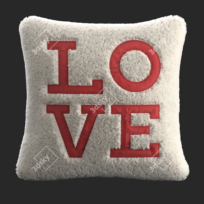 Cozy Love Sherpa Pillow Cover 3D model image 3