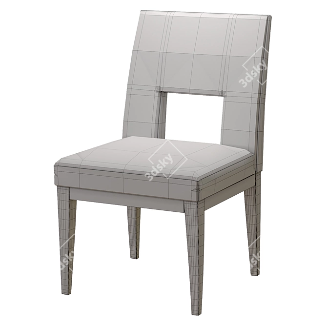 Modern Art Deco Oak Chair 3D model image 3