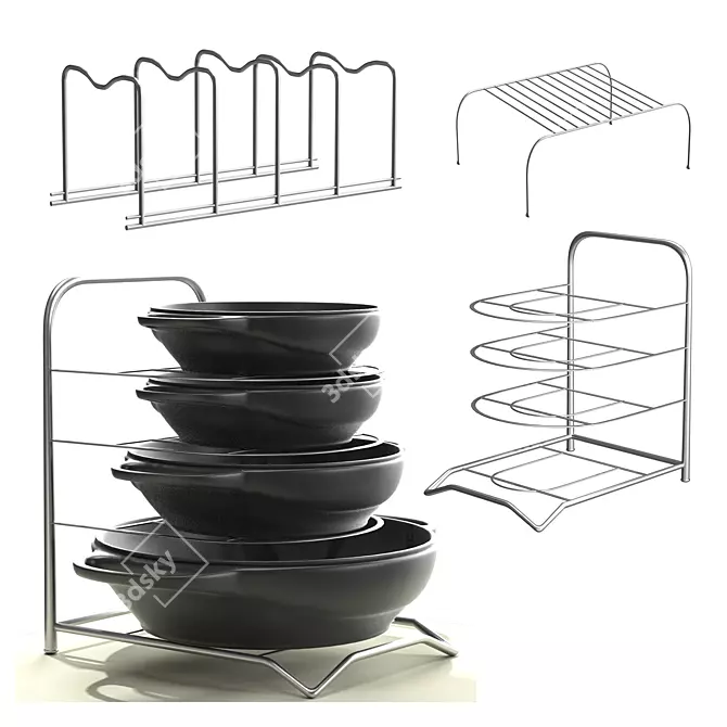 Compact Pot and Pan Storage 3D model image 2