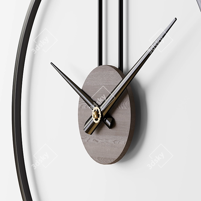 Modern Wall Clock 3D Model 3D model image 2