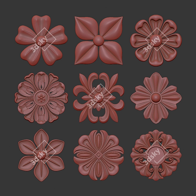 Ornament Model 3D Element Pack 3D model image 7