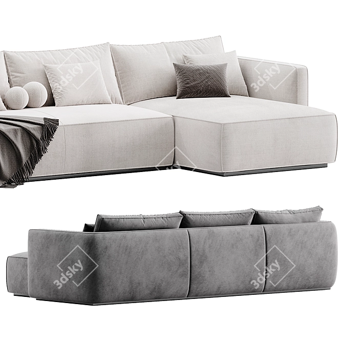 Sleek ESSE Sofa Blanche Design 3D model image 3