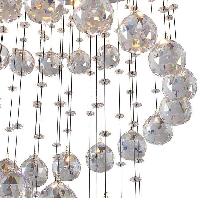 Spiral Crystal Silver Chandelier 3D model image 3