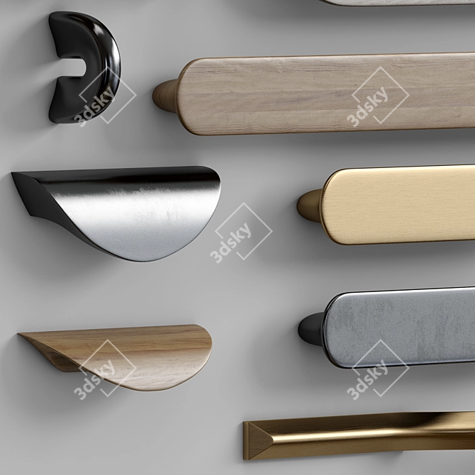 Versatile Linear Handle Set Collection 3D model image 3