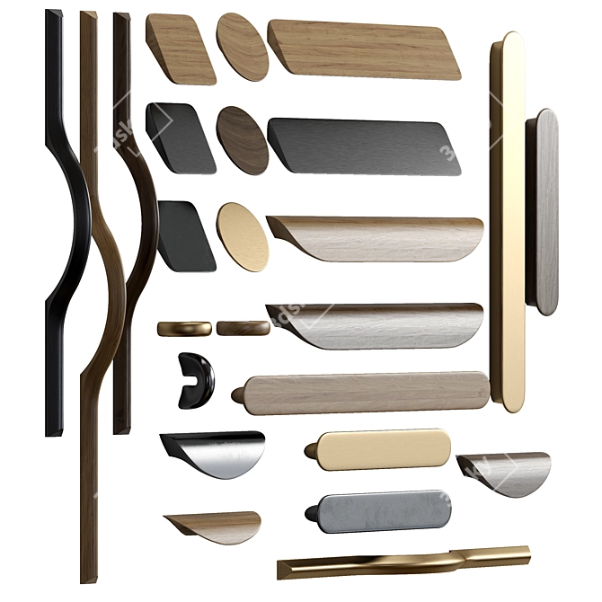 Versatile Linear Handle Set Collection 3D model image 6