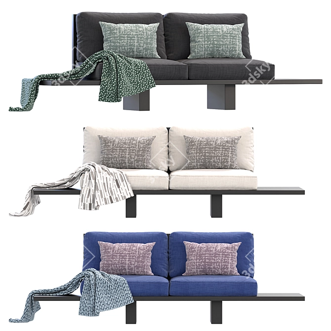 Suelo Modern Platform Sofa: Stylish Elegance 3D model image 1