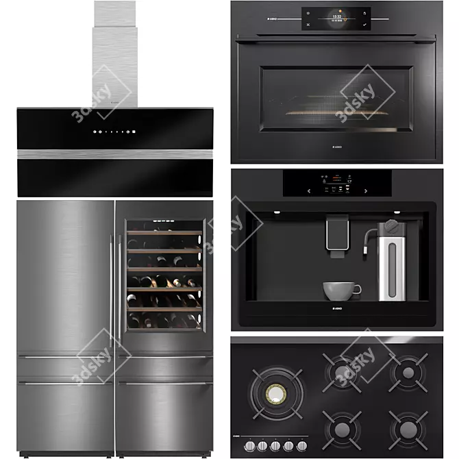 Luxury Asko Kitchen Appliance Set 3D model image 1