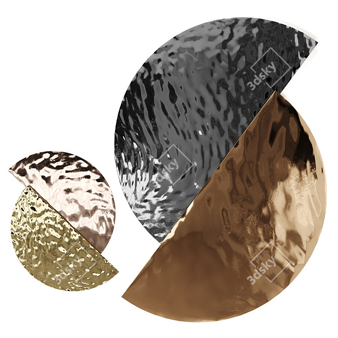 Geometric Metal Wall Panel 3D model image 5