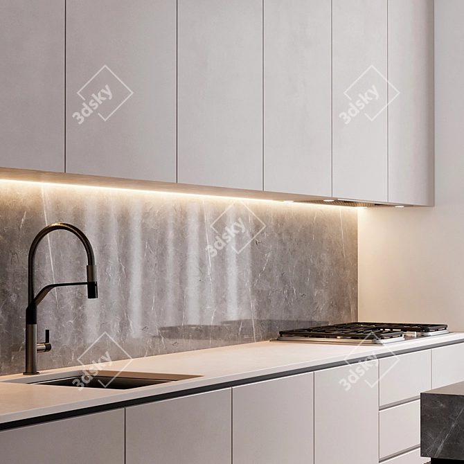 Modern Kitchen Setup: Miele, Gessi 3D model image 4