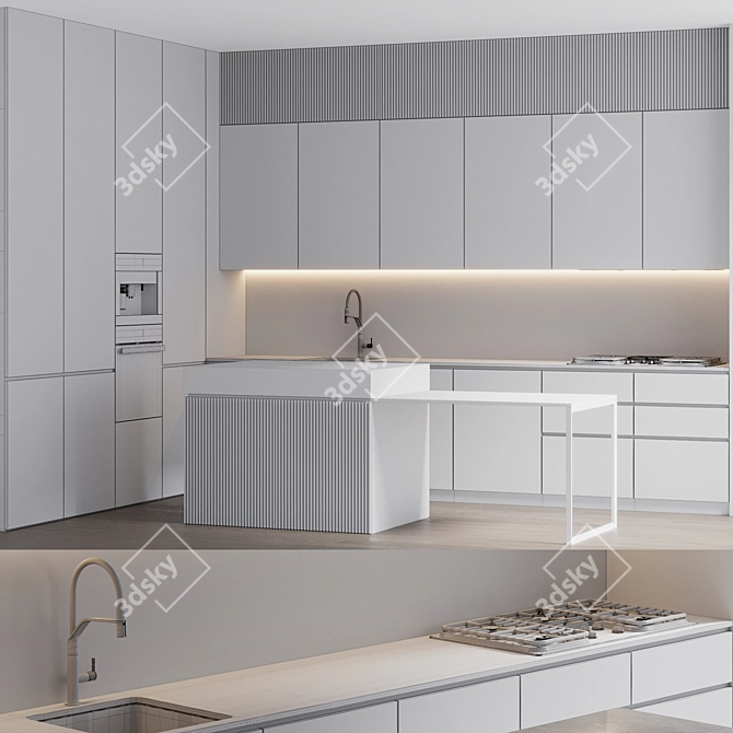 Modern Kitchen Setup: Miele, Gessi 3D model image 6