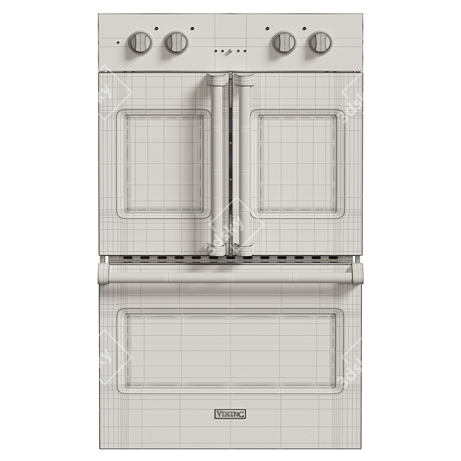 Viking Electric French-Door Oven Model 3D model image 2