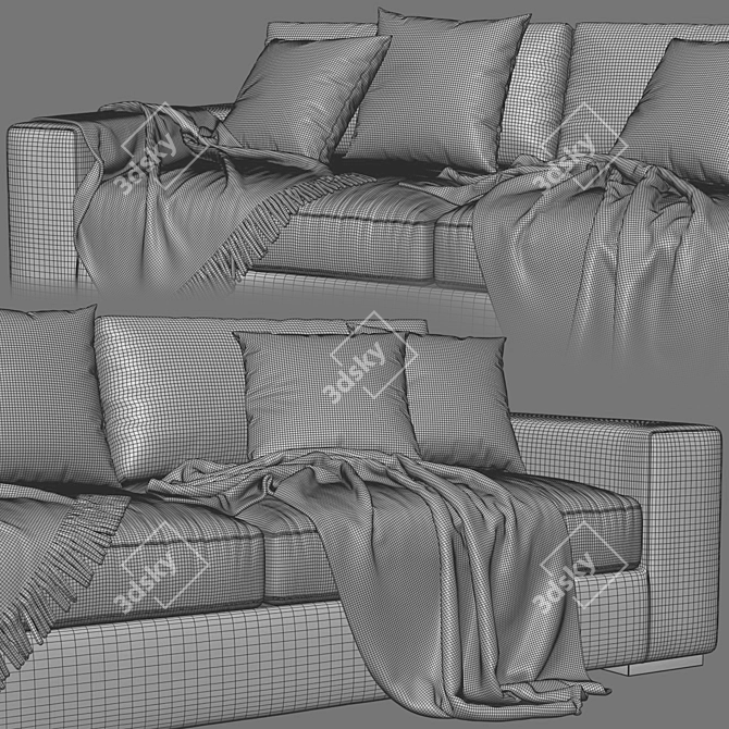 Modern Marac 2 Seater Sofa 3D model image 5