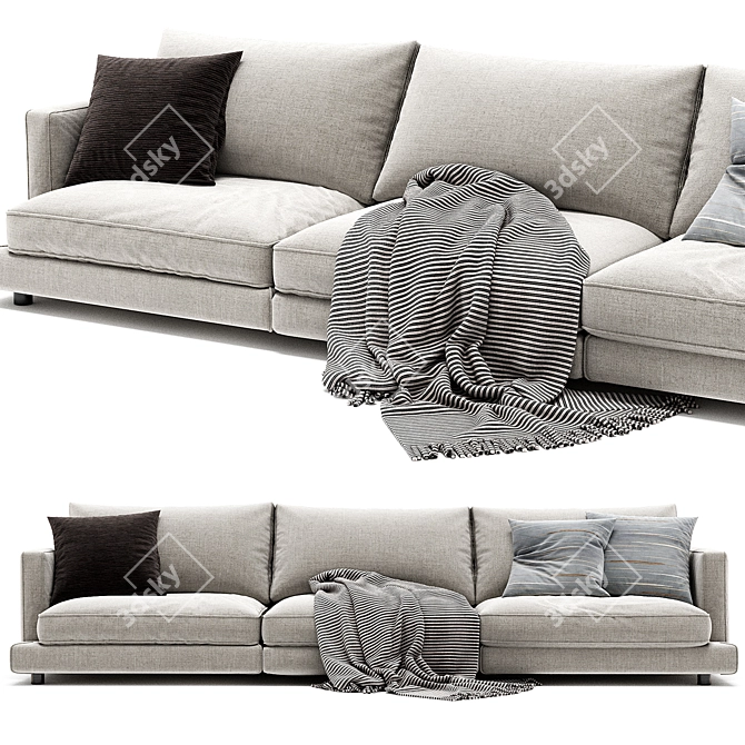 Flexform Long Island Large Sofa 3D model image 3