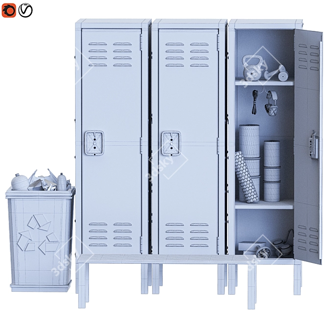 Sports Locker 06 Locker Room 3D model image 4