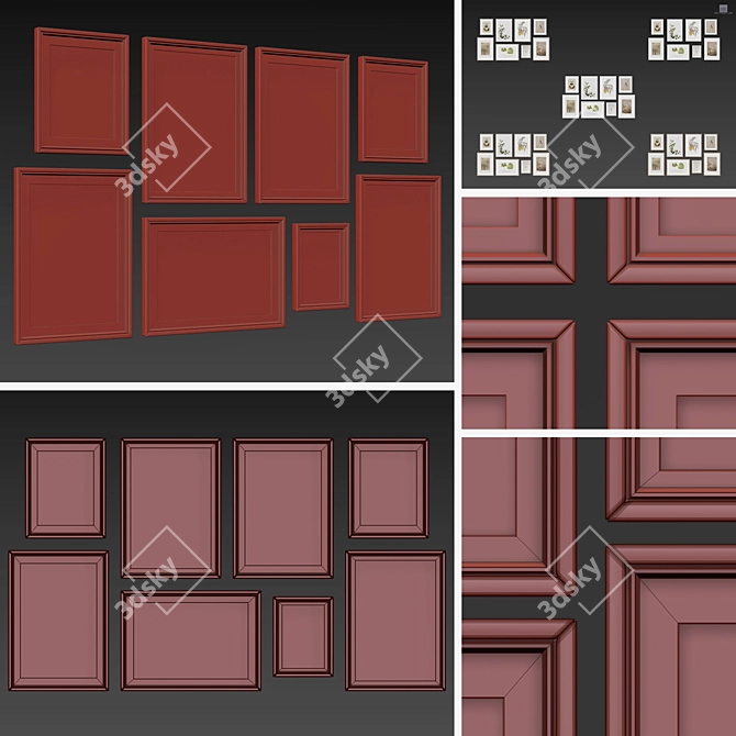 Multi-frame Picture Frames Kit 3D model image 5