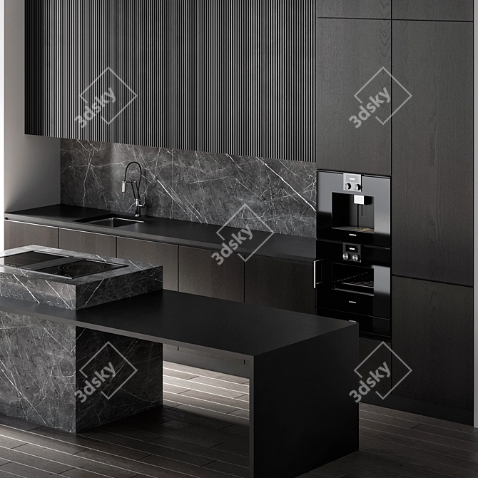 Modern Kitchen Cabinet with Premium Appliances 3D model image 2