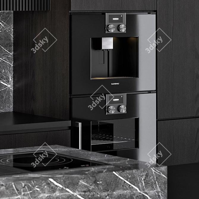 Modern Kitchen Cabinet with Premium Appliances 3D model image 4