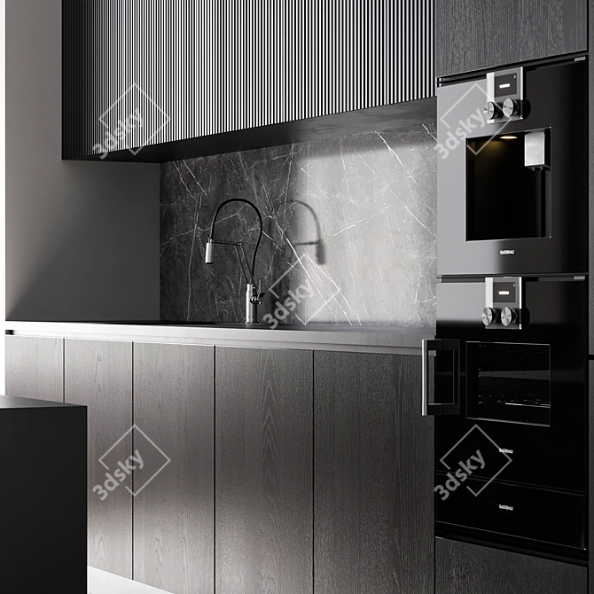 Modern Kitchen Cabinet with Premium Appliances 3D model image 6