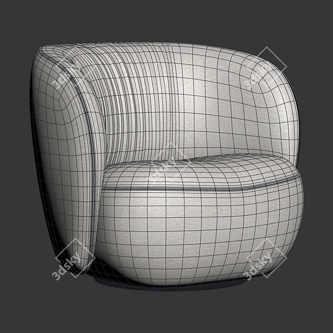 Seamless Textured 3D Lounge Chair 3D model image 7