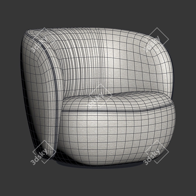 Seamless Textured 3D Lounge Chair 3D model image 16