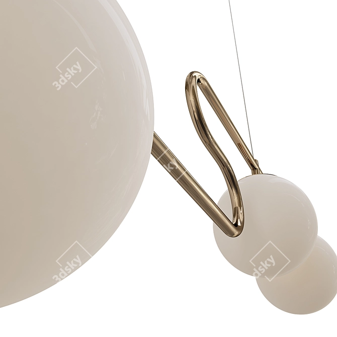 Sleek Glass Ball Hanging Fixture 3D model image 2