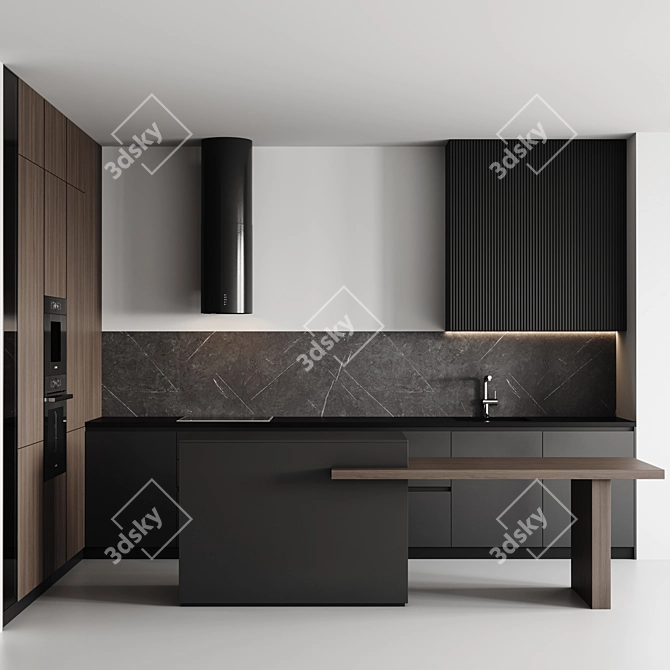 Customizable Modern Kitchen Design 3D model image 1