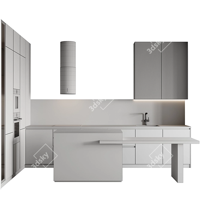 Customizable Modern Kitchen Design 3D model image 7