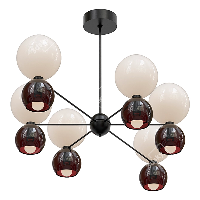 Mid-Century Oval Lighting Fixture 3D model image 1