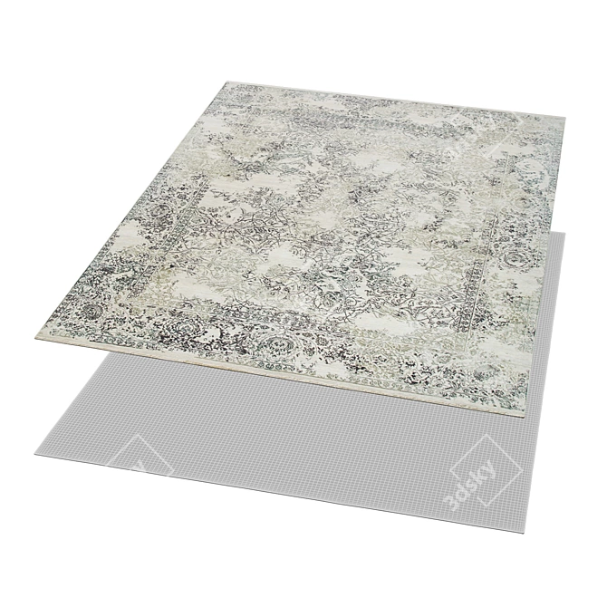 Luxury Wool Silk Carpet India 3D model image 2