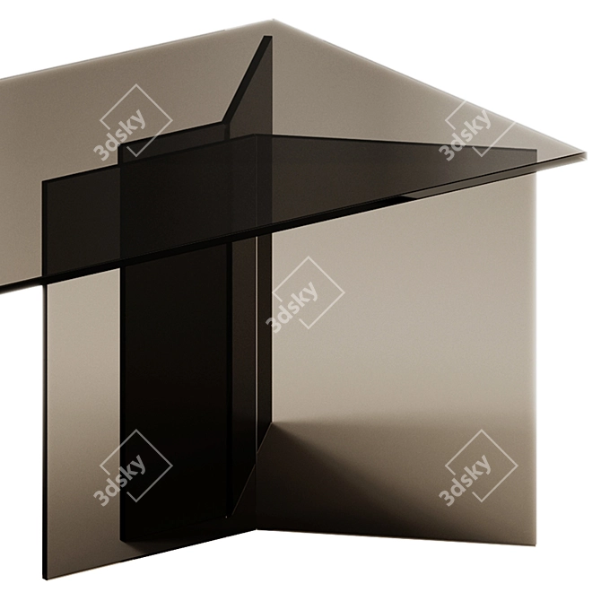 Sleek Tonelli THRIM Glass Table 3D model image 4