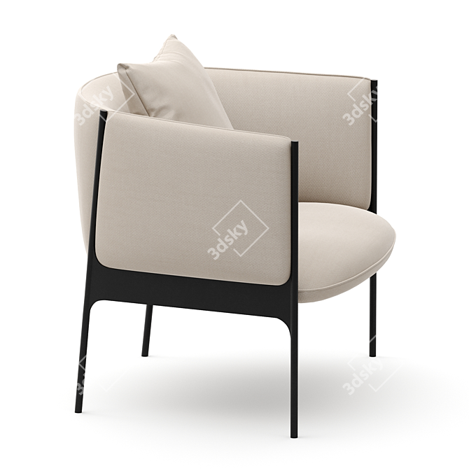 Title: Contemporary Sepal Lounge Chair 3D model image 4