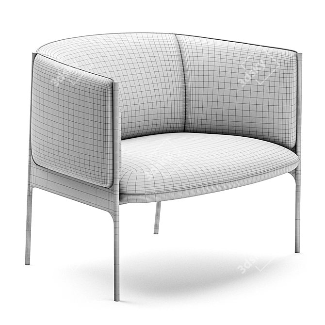 Title: Contemporary Sepal Lounge Chair 3D model image 7