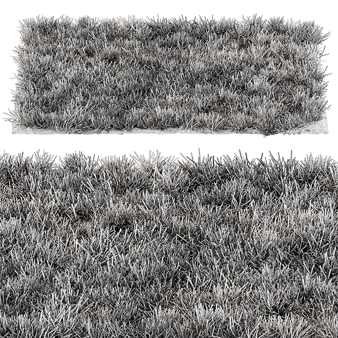 Rectangular Short Grass Set 28 3D model image 3