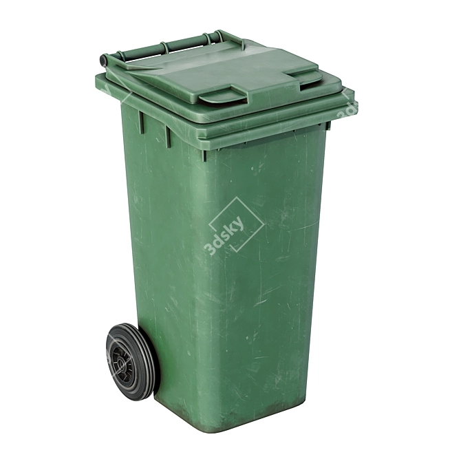 Dual Trash Bins UV Unwrapped 3D model image 5